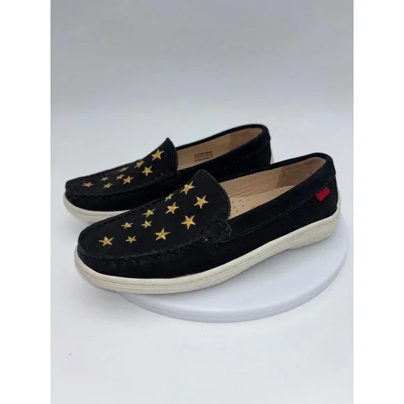 MARC JOSEPH New York Kids Suede Loafer Shoe Black Star Leather 12 Toddler - Picture 3 of 8